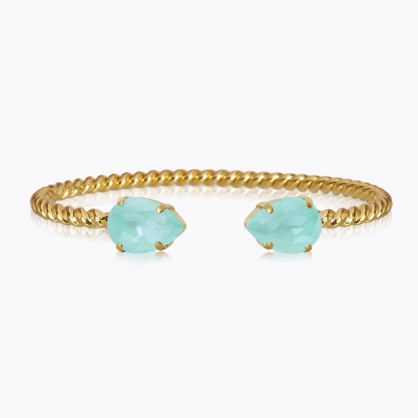 Caroline Svedbom Gold Mini Drop Bangle - Soft Mint